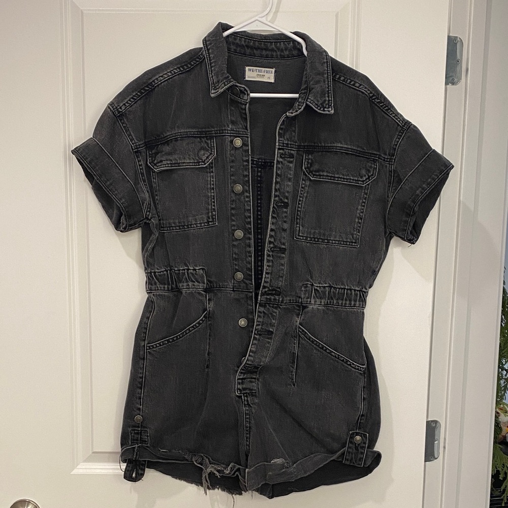We The Free Black Denim Romper